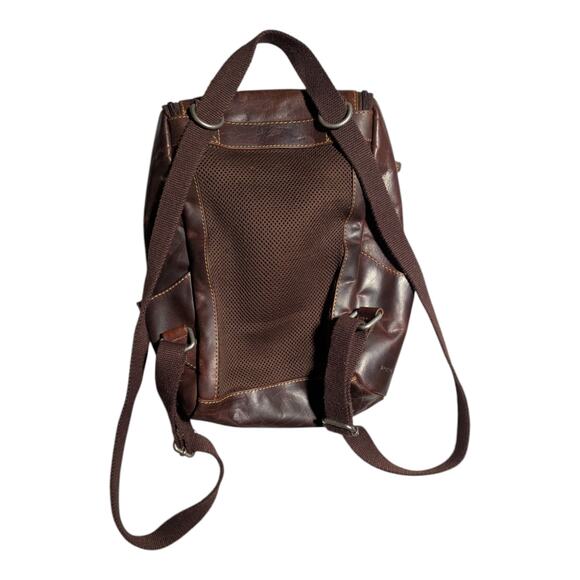 Jack Georges Voyager 7137 Brown Buffalo Leather Convertible Top Flap Backpack - Picture 2 of 6